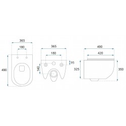 Misa WC podwieszana Rea Carlo Mini Tornado NF Złoto Biała