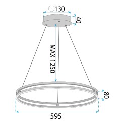 Lampa wisząca LHJ015-CP 60 CM GOLD