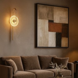 KINKIET ŚCIENNY LED LHJ072-W ZŁOTY SZCZOTKOWANY