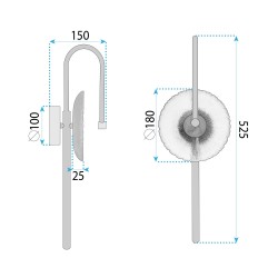 KINKIET ŚCIENNY LED LHJ072-W ZŁOTY SZCZOTKOWANY