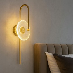 KINKIET ŚCIENNY LED LHJ072-W ZŁOTY SZCZOTKOWANY