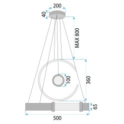 LAMPA SUFITOWA WISZĄCA LED LHJ060-CP ZŁOTA