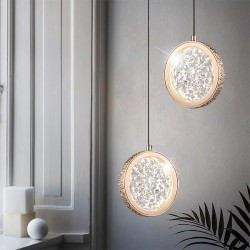 LAMPA WISZĄCA KRYSZTAŁOWA LED LHJ100-1CP Złota