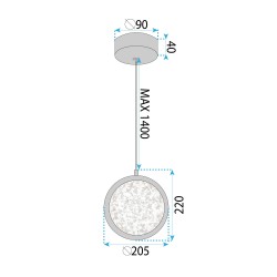LAMPA WISZĄCA KRYSZTAŁOWA LED LHJ100-1CP Złota