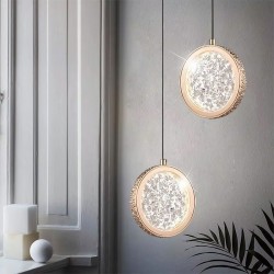 LAMPA WISZĄCA KRYSZTAŁOWA LED LHJ100-1CP Złota