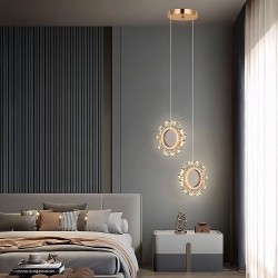 LAMPA SUFITOWA WISZĄCA LED LHJ103-2CP ZŁOTA