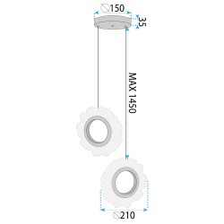 LAMPA SUFITOWA WISZĄCA LED LHJ103-2CP ZŁOTA