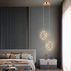 LAMPA SUFITOWA WISZĄCA LED LHJ103-2CP ZŁOTA