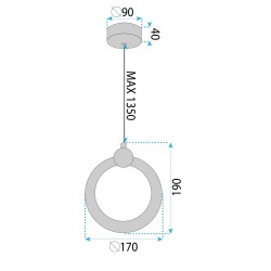 LAMPA SUFITOWA WISZĄCA LED LHJ101-1CP ZŁOTA