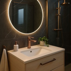 Bateria Umywalkowa REA ARGUS MIEDŹ SZCZOTKOWANA Niska