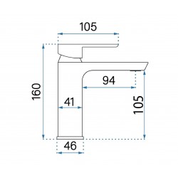 Bateria Umywalkowa REA ARGUS MIEDŹ SZCZOTKOWANA Niska