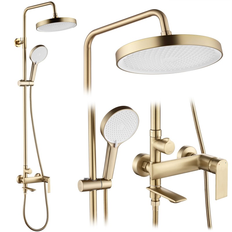 Zestaw prysznicowy Rea Veneta Złoty Szczotkowany