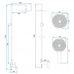 Zestaw prysznicowy Rea Veneta Złoty Szczotkowany