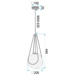 LAMPA SUFITOWA WISZĄCA APP1792-1CP 20cm Czarna