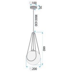 LAMPA SUFITOWA WISZĄCA APP1793-1CP 20cm Złota