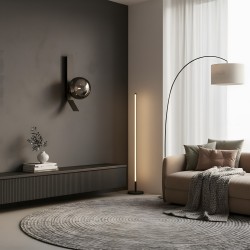 KINKIET ŚCIENNY APP1757-1W CZARNY CHROM