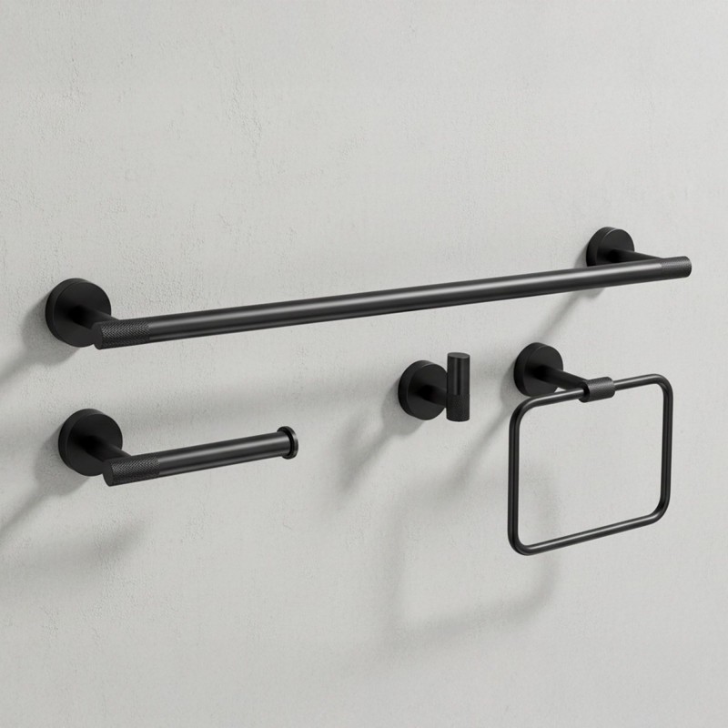 Zestaw akcesoriów łazienkowych GRID Czarny 4 elementy