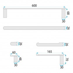 Zestaw akcesoriów łazienkowych Mati Złoty 4 elementy