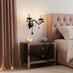 KINKIET ŚCIENNY EBT018-2W Czarny