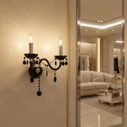 KINKIET ŚCIENNY EBT018-2W Czarny