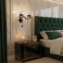 KINKIET ŚCIENNY EBT018-2W Czarny