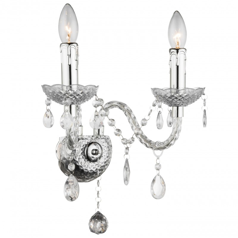 KINKIET ŚCIENNY EBT017-2W Transparentny