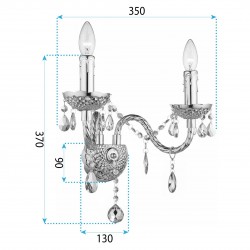 KINKIET ŚCIENNY EBT017-2W Transparentny
