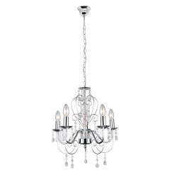 LAMPA SUFITOWA WISZĄCA EBT008-5CP CHROM