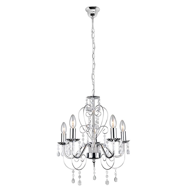 LAMPA SUFITOWA WISZĄCA EBT008-5CP CHROM