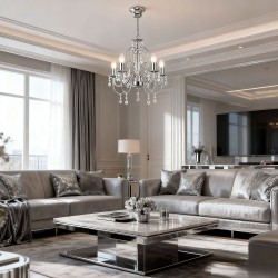 LAMPA SUFITOWA WISZĄCA EBT008-5CP CHROM