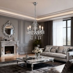 LAMPA SUFITOWA WISZĄCA EBT008-5CP CHROM