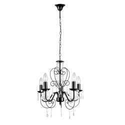 LAMPA SUFITOWA WISZĄCA EBT010-5CP CZARNA