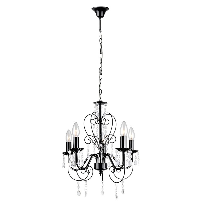 LAMPA SUFITOWA WISZĄCA EBT010-5CP CZARNA