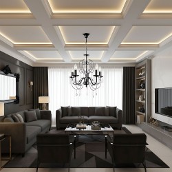 LAMPA SUFITOWA WISZĄCA EBT010-5CP CZARNA