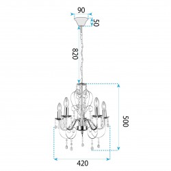 LAMPA SUFITOWA WISZĄCA EBT010-5CP CZARNA