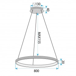 LAMPA SUFITOWA WISZĄCA LHJ012-CP 80cm Czarna