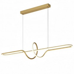 LAMPA SUFITOWA WISZĄCA LED LHJ038-CP ZŁOTA SZCZOTKOWANA