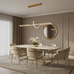 LAMPA SUFITOWA WISZĄCA LED LHJ038-CP ZŁOTA SZCZOTKOWANA