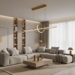 LAMPA SUFITOWA WISZĄCA LED LHJ038-CP ZŁOTA SZCZOTKOWANA