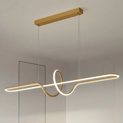 LAMPA SUFITOWA WISZĄCA LED LHJ038-CP ZŁOTA SZCZOTKOWANA