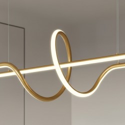 LAMPA SUFITOWA WISZĄCA LED LHJ038-CP ZŁOTA SZCZOTKOWANA