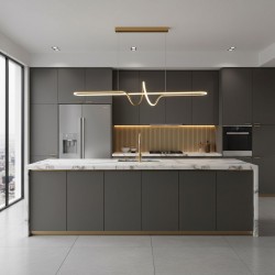 LAMPA SUFITOWA WISZĄCA LED LHJ038-CP ZŁOTA SZCZOTKOWANA