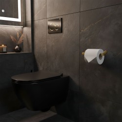 Uchwyt na papier toaletowy 109 Til Złoty Szczotkowany