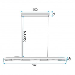 LAMPA SUFITOWA WISZĄCA LED G135-CP Złota