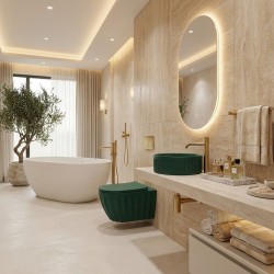 Umywalka nablatowa Rea DUO Matcha Matt