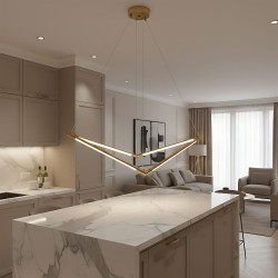 Lampa wisząca LED APP1776-CP Złota Szczotkowana