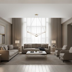 Lampa wisząca LED APP1776-CP Złota Szczotkowana