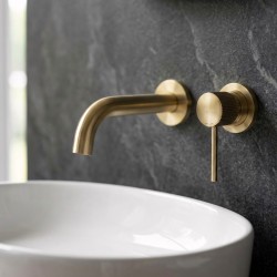 Bateria Umywalkowa Podtynkowa Rea Lungo Stripe Złota Szczotkowana