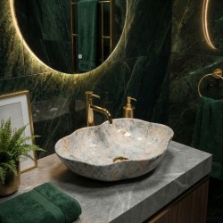 Umywalka nablatowa Rea Pearl Ruststone