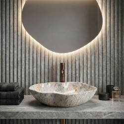 Umywalka nablatowa Rea Pearl Ruststone